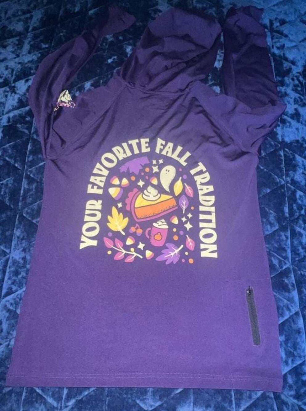 SourFish Events Gourdy's Pumpkin Run 2021 Lightweight Zip-Up Performance Hoodie - Picture 4 of 8